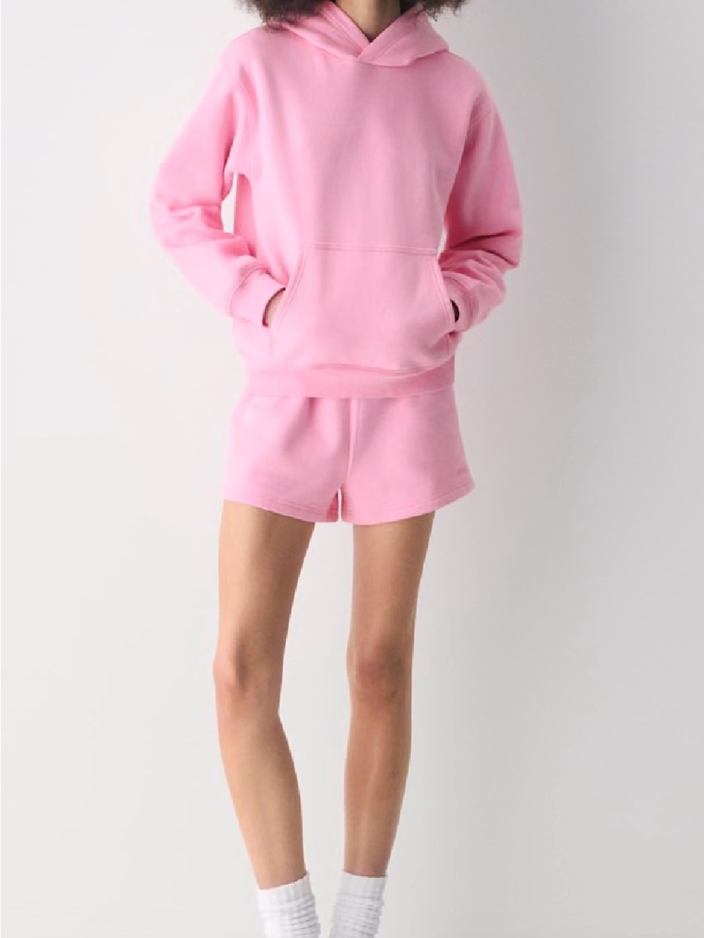Cozy Sweatfleece Perfect Hoodie in jellybean pink